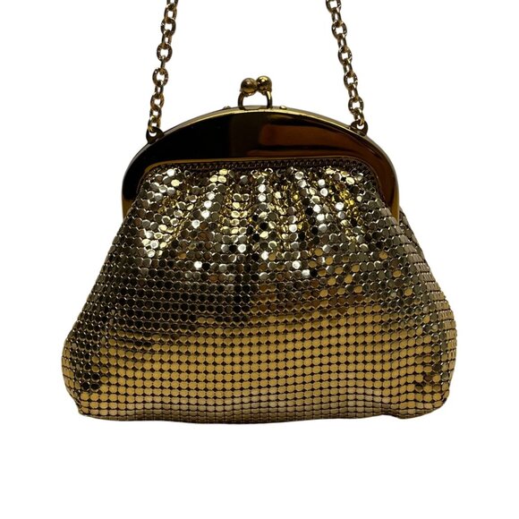Whiting & Davis Co Women’s Gold Mesh Metal Frame Evening Coin Purse Size S - Picture 3 of 10